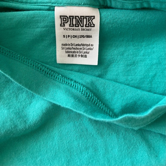 PINK Victoria's Secret Teal Long Sleeve Crop Tee - Picture 5 of 6